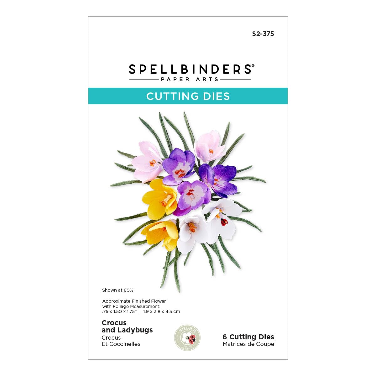 Spellbinders Crocus and Ladybugs Etched Dies from The Snow Garden Collection by Susan Tierney-Cockburn