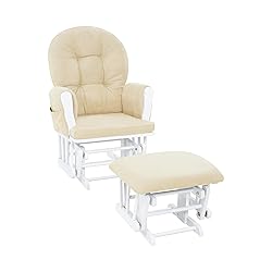 Naomi Home Glider and Ottoman Set White/Cream