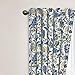 Waverly Imperial Dress Jacobean Floral Rod Pocket Back Tab Curtains for Windows in Bedroom, Kitchen, or Living Room, Single Panel, 52