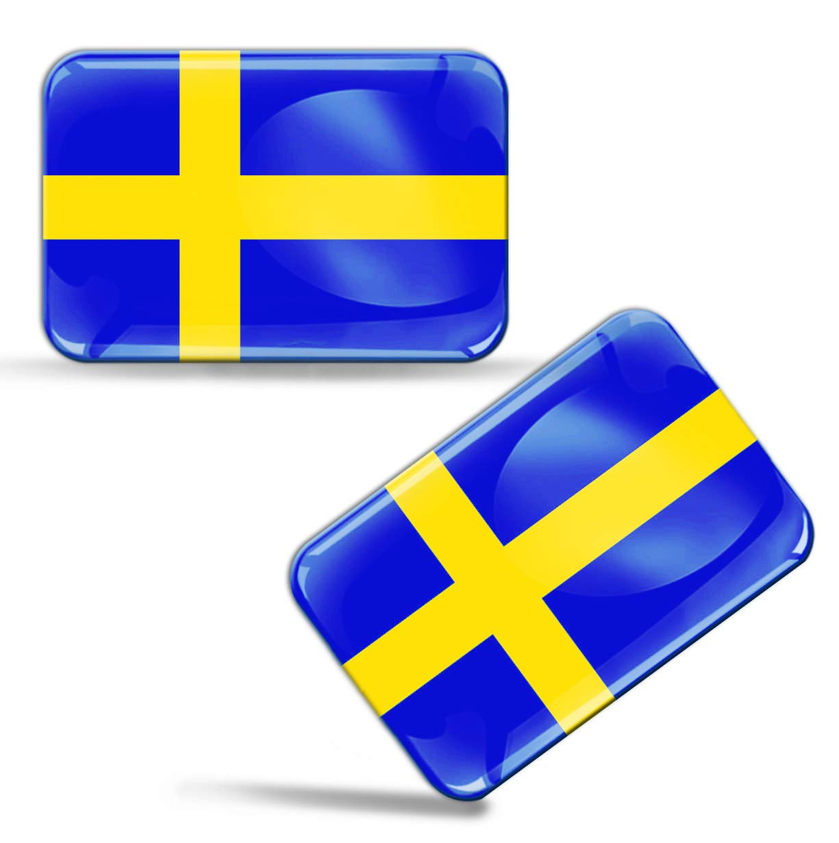 Biomar Labs Country Flag Sticker Set Self Adhesive Vinyl Decals National Flag Stickers Vehicle Styling Car Motorcycle Laptop Phone Window Interior Exterior (Sweden Swedish Flag F 47)