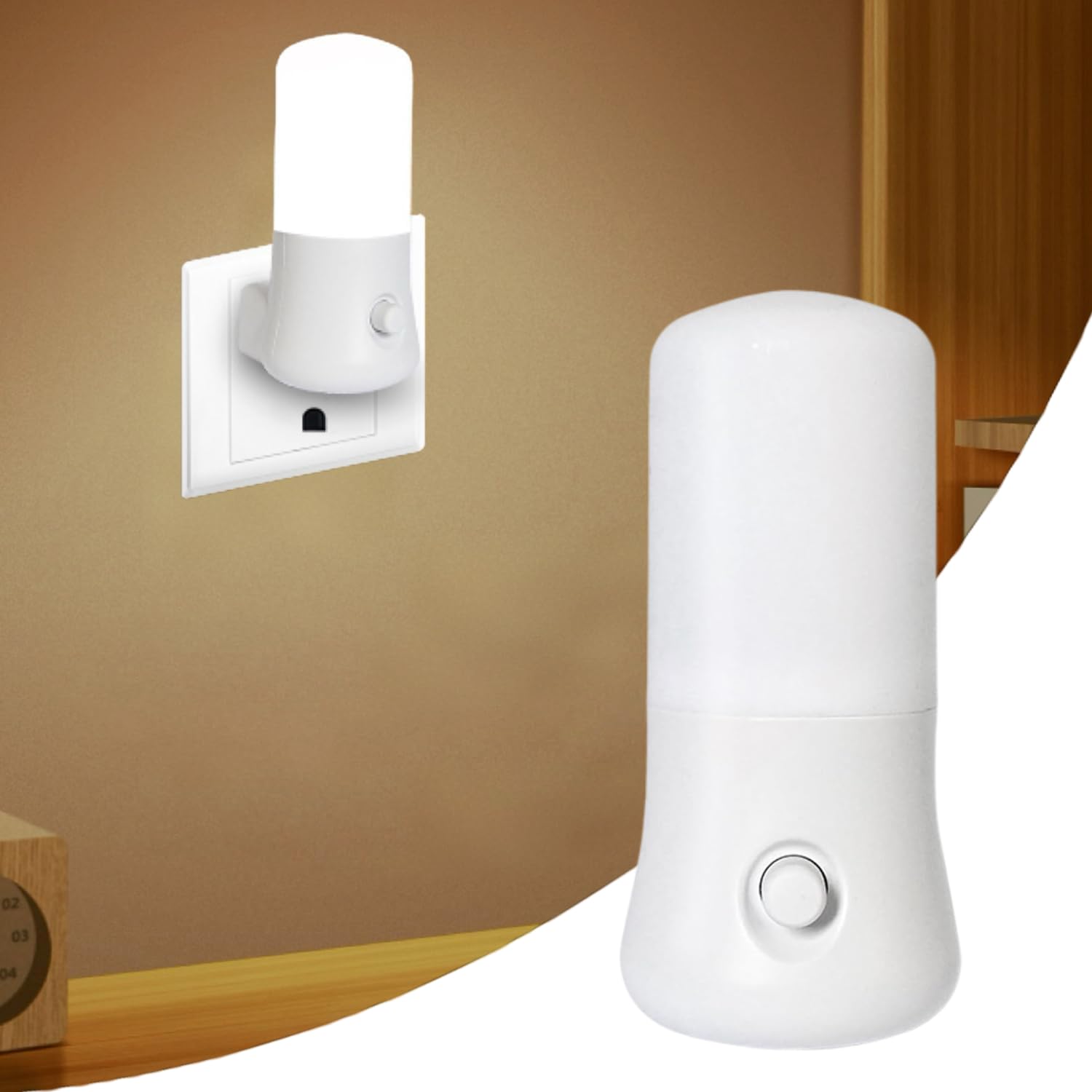 Photo 1 of N&B NICE&BRAVO Plug in Night Lights Kids Nightlight Plug Into Wall LED Night Light for Bedroom, Nursery, Hallway, Kitchen, Bathroom (1 Pack Nightlight)