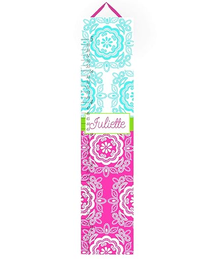 Amazon Com Canvas Growth Chart Hot Pink Turquoise And Lime