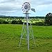 Nova Microdermabrasion 8' Ornametal Steel Windmill Yard Garden Wind Mill Weather Vane Weather Resistant (Silver)
