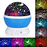 Sunnest Star Night Light, Night Lights for Kids, Baby Star Projector Night Light 4 LEDs 8 Modes with USB Cable