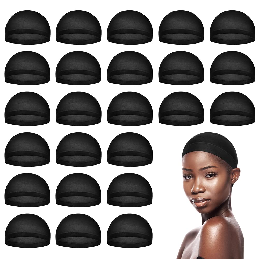 MYKURS Black Wig Caps for Women, Nylon Hair Caps for Wig, 24 Pieces โ image 1