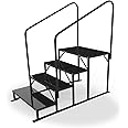 Updated Hot tub Steps & RV Steps with Two handrails, 4 Steps Mobile Home Stairs Steps Outdoor, Heavy Duty Stairs for Travel Trailer, Motor Home, Camper with 4Pcs Step mats.