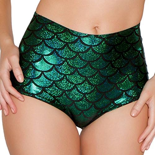 Women's High Waisted Sexy Mermaid Shorts Fish Scale Booty Bottoms Free Size