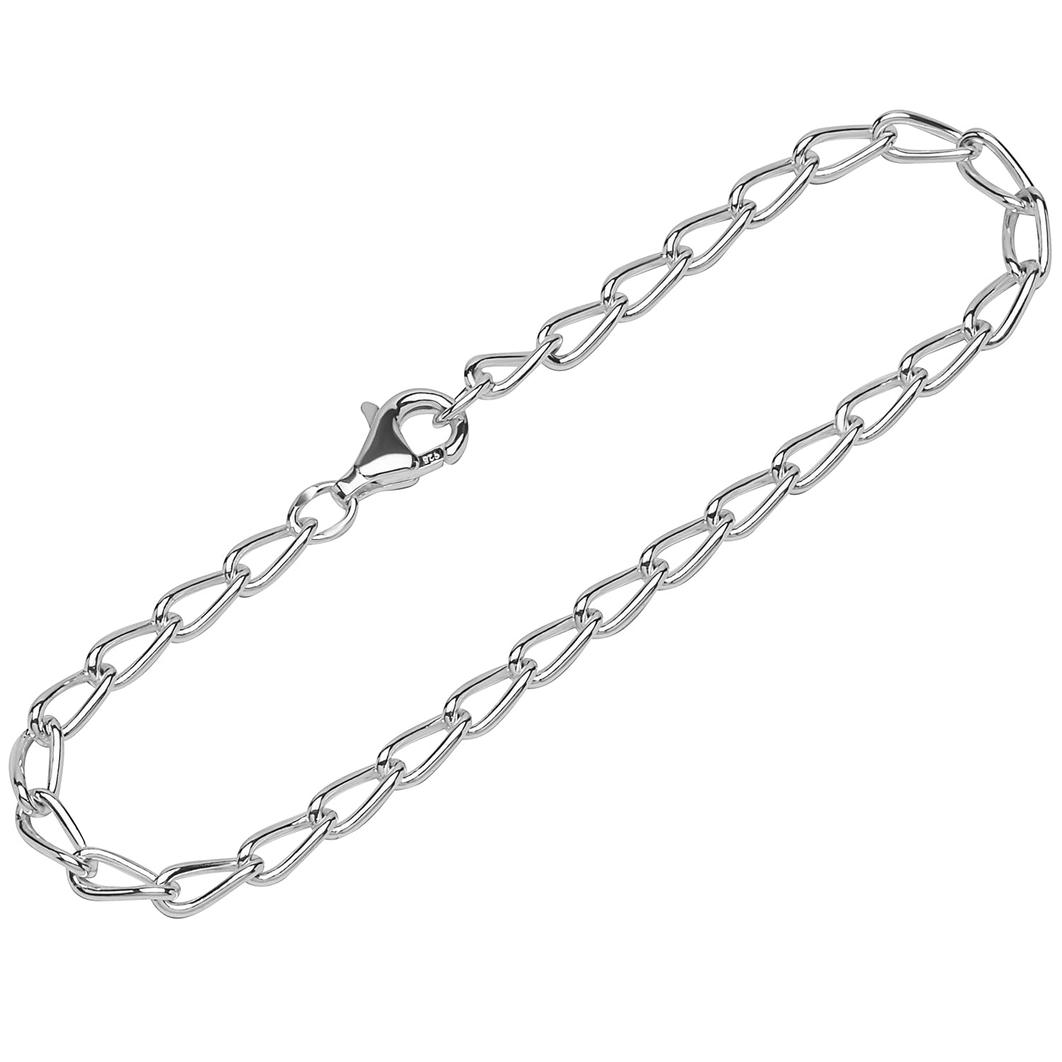 NKlaus bracelet 925 sterling silver 19cm long tank chain round ladies design bracelet chain 12339