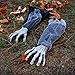 Halloween Haunters Creepy Groundbreaker Severed Zombie Arms and Hands Graveyard Prop Decoration - Rising Scary Dead Body Corpse Fingers - Spooky Haunted House Graveyard, Cemetery, Coffin Party Display