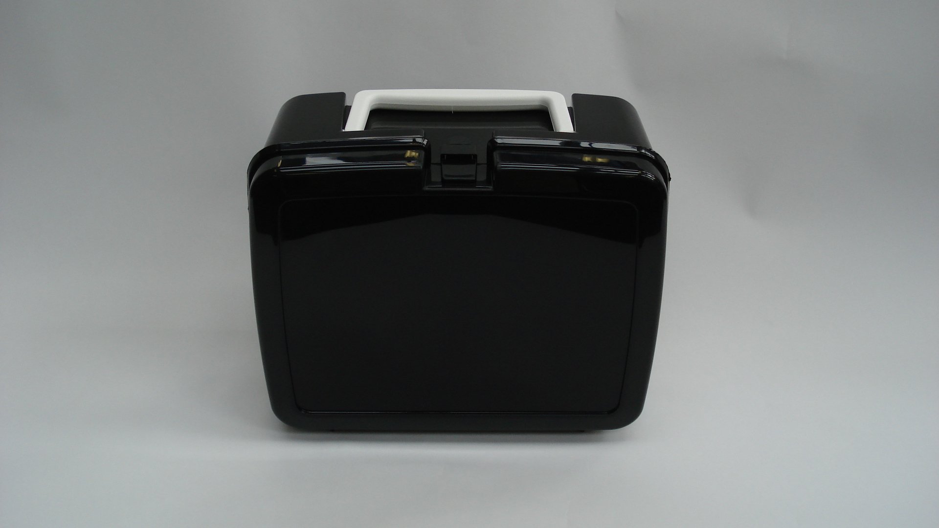 Lunchbox Black Plastic with White Handle