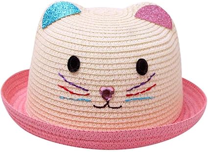 Marxways Chat De Dessin Anime Paille Chapeau Pour Enfants Garcon Fille Chapeau Respirant Ete Chapeau De Soleil Pour Bebe 2 6 Ans Amazon Fr Bebes Puericulture