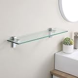 KES Bathroom Shelf Glass 60CM Shower Wall Mounted 8mm Tempered Chrome Bracket view 2