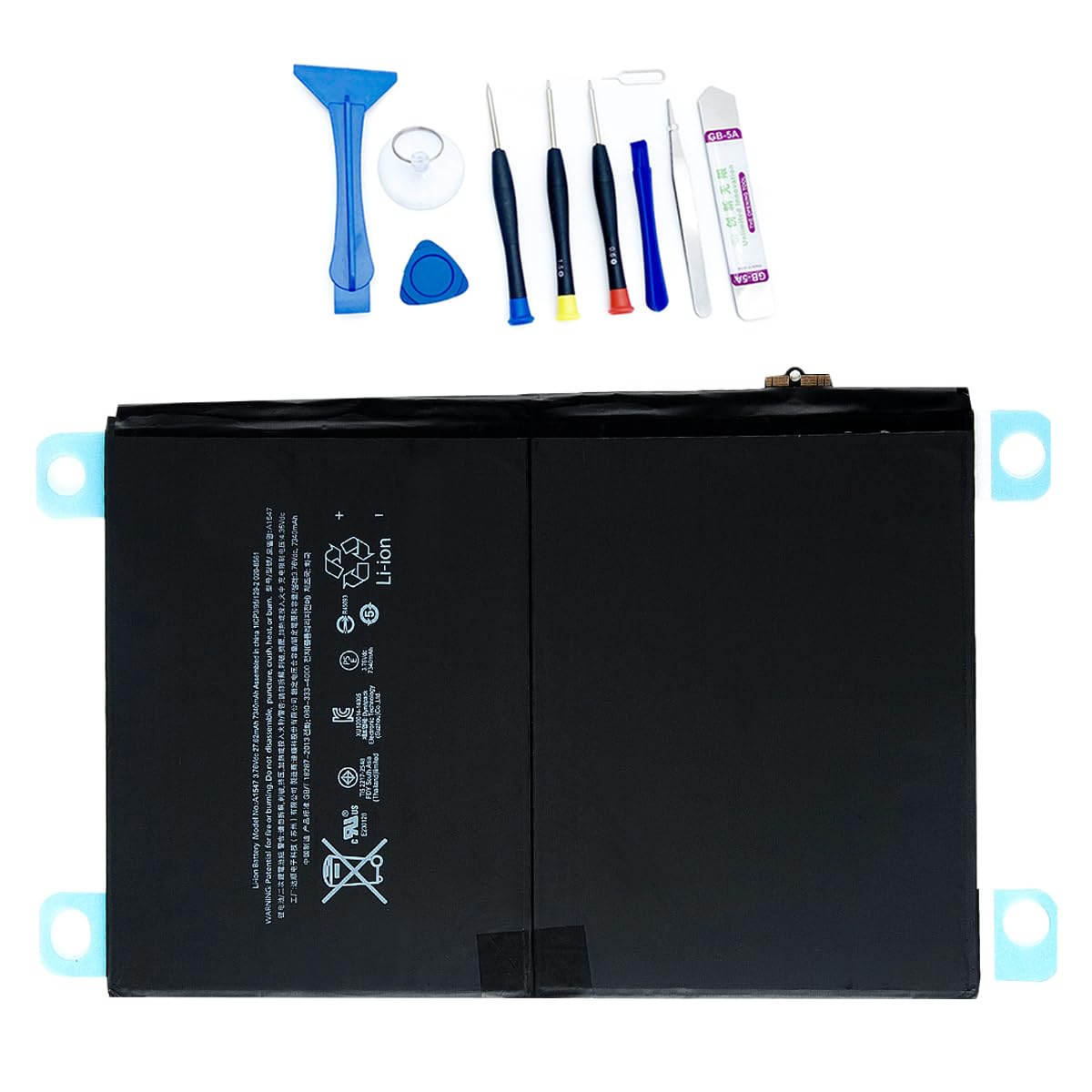 Photo 1 of BORSCELLOR A1547 Battery Compatible with iPad Air 2 iPad 6 6th Gen Generation A1566 A1567 7340mAh 3.76V 27.62Whr with Installation Tools