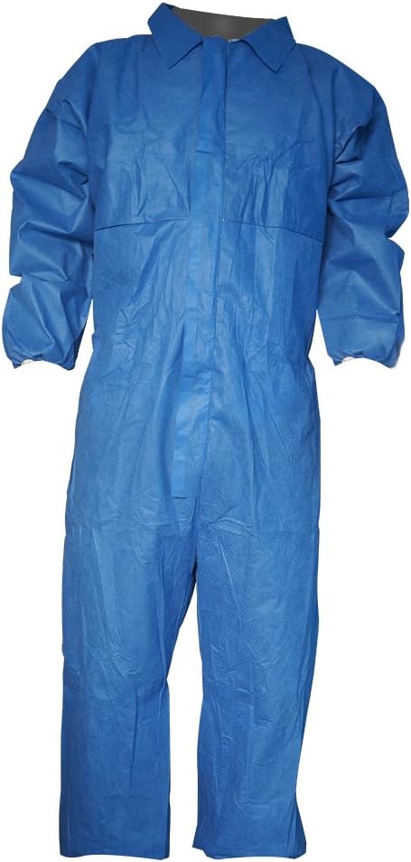 Raygard Flame Resistant Retardant Coveralls FR Disposable Chemical Splash Elastic Cuffs Front Zipper Closure for Fame Heat Work Spray Paint Mechanic(2X-Large,Blue)