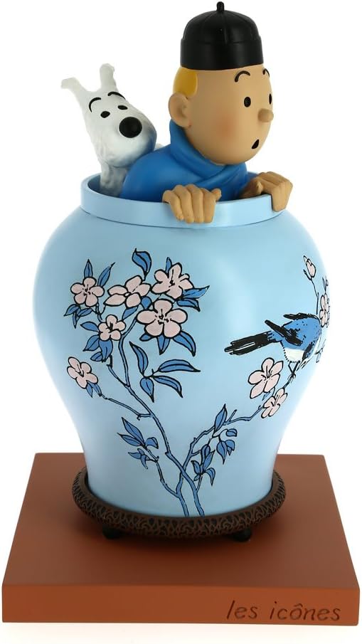 Collectible figure Moulinsart Tintin and Snowy in The Chinese Vase (46401), Blue