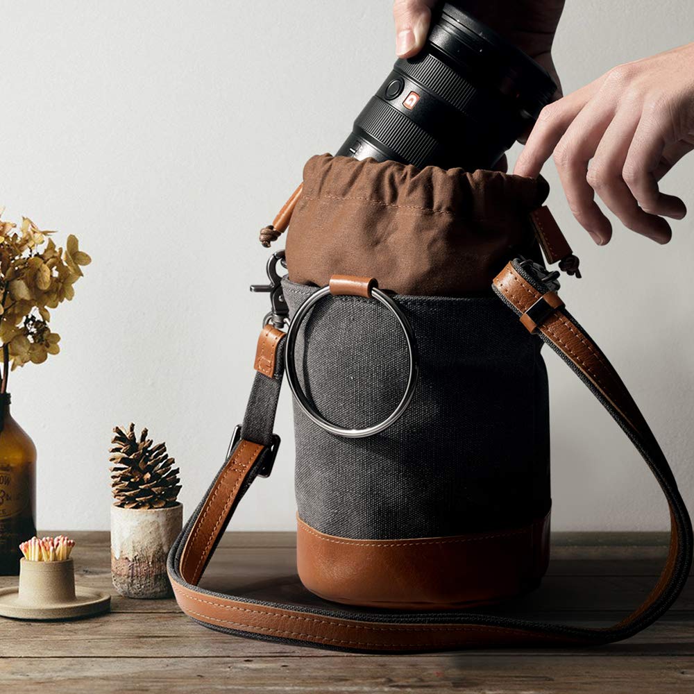 S-ZONE Lens Case Pouch Camera Protective Insert Bag Compatible with Nikon Canon Sony