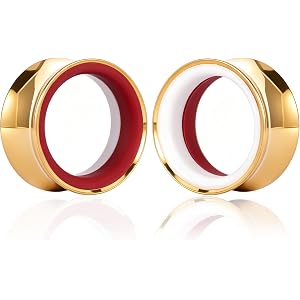 Atomhole 2PCS Ear Gauges Plugs, Stainless Steel Tunnels Earrings Expanders Stretchers Body Piercing Jewelry for Women and Men