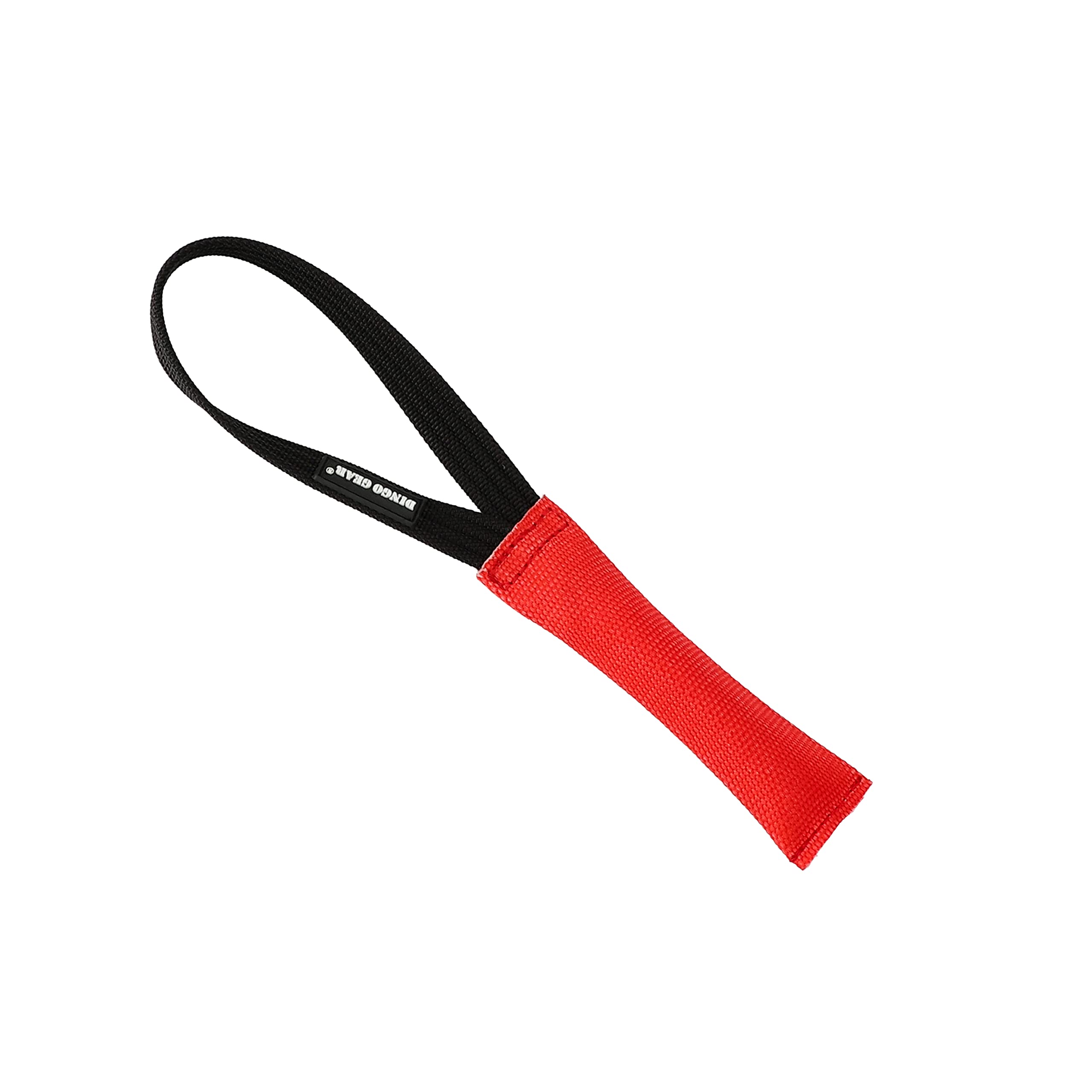 DINGO GEAR Firehose Bite Tug 1 Handle Heavy Duty Toy for K9 IGP Dog Training Sports Play Fetch Bite Work Floating Tug of War to Fire Up Prey Drive Size S Red S00293