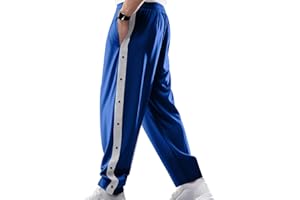 hlysgo Mens Jacquard Sweatpants Casual Loose Fit Side Button Trim Wide Leg Straight Pants Color Block Drawstring Joggers