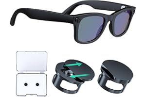 HANCENDA Adjustable LED Light Blocking Covers for RayBan Meta Wayfarer, Skyler, Oakley, Headliner Accessories, LED Cover for Meta Glasses, Easy Block Light When Recording, Available at Day & Night 2Pack