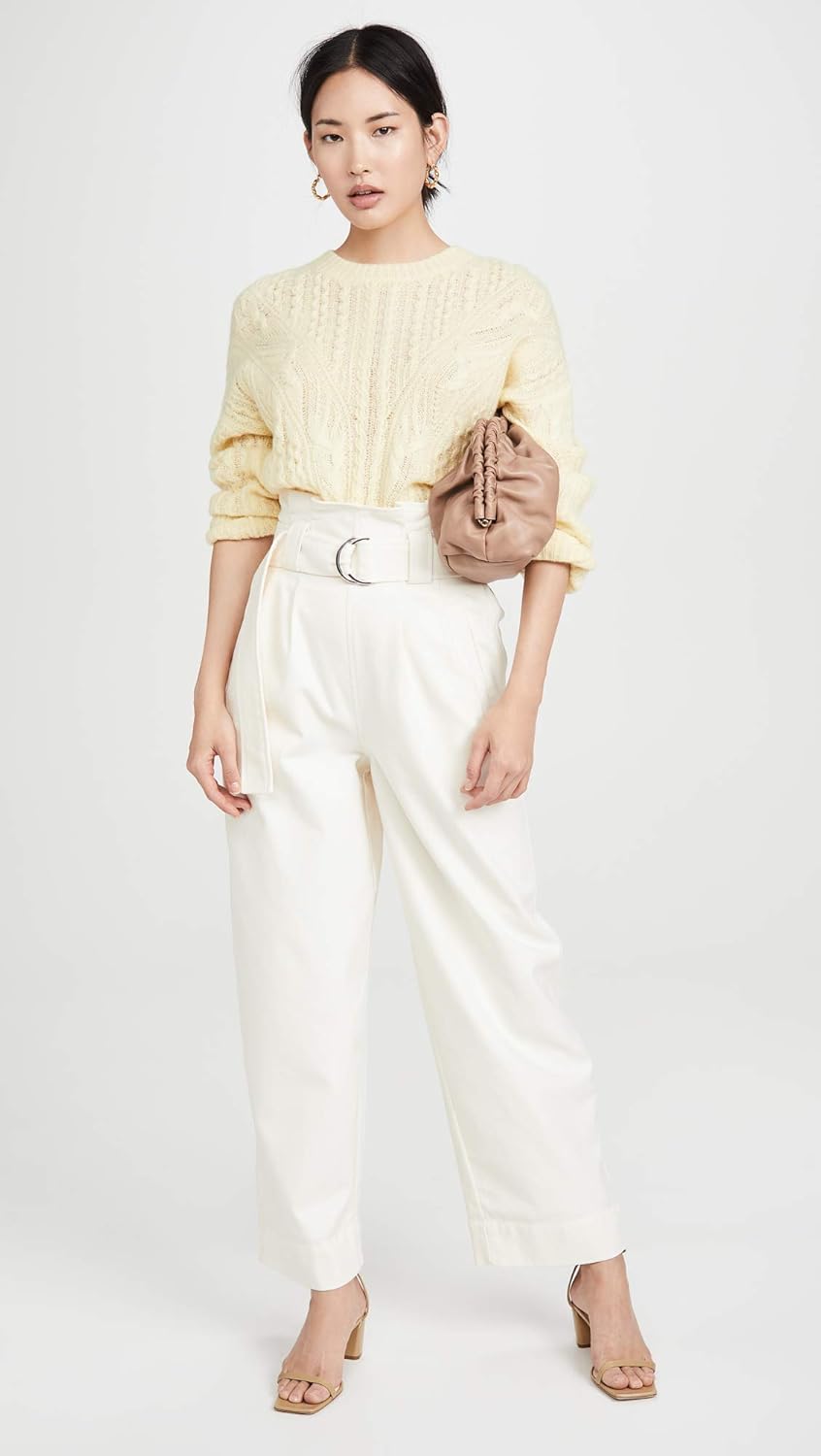 vince open knit cashmere cable crew