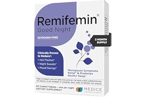 Remifemin Good Night - Menopause Symptoms Relief & Restful Sleep Support - Clinically Proven Ingredients - Menopause Supplements - Black Cohosh - Estrogen-Free - Made in Germany - 60 Tablets