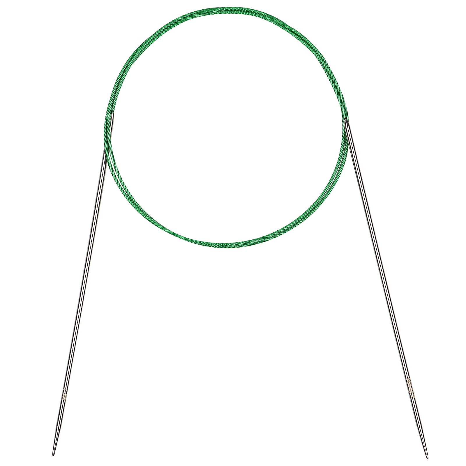 Coopay 2.25mm 100cm Long Circular Knitting Needles Steel Circular Needles with Flexible Cable Fixed Circular Knitting Pins Metal Circular Knitting Pins for Blankets Large Projects for Arthritis Hands
