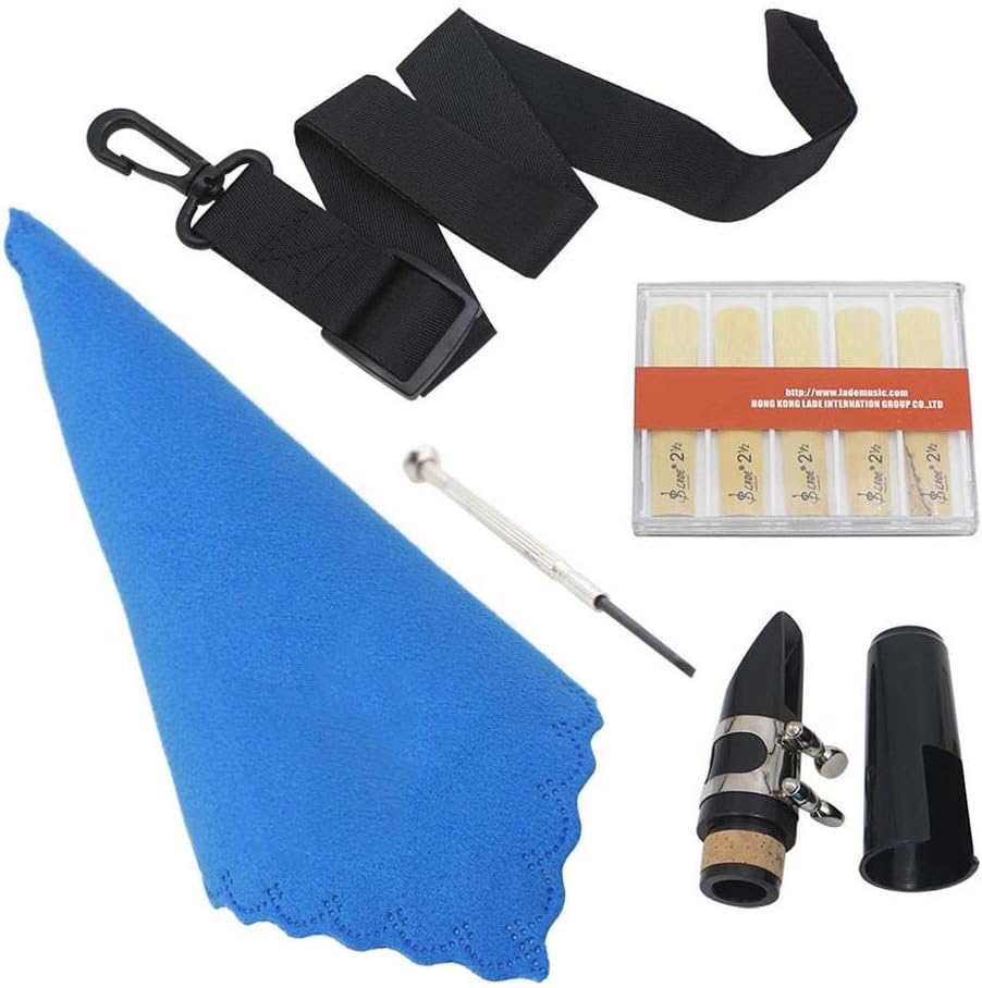 Bnineteenteam 5 in 1 Clarinet Reeds Set Include Mouthpiece,Box of Reed,Belt,Cloth and Screwdriver,Good Clarinet Accessory Kit Playing Accessories Musical Instrument Accessories