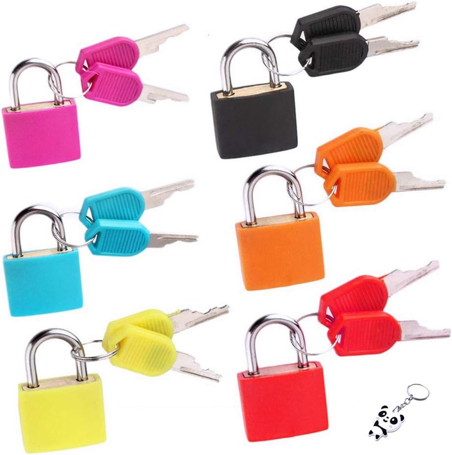 Fantye 6 Pcs Suitcase Locks with Keys, Metal Padlocks Luggage Padlocks Multicolor Small Padlock Keyed Padlock for School Gym - - 