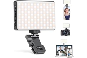 RAYMENGE 120 LED Selfie Light for iPhone, 3000mAh Rechargeable Portable Video Conference Light, CRI 95+ 2500K-9000K Infinitely Dimmable Phone Light for Selfie, Video Conference, Vlog, Tiktok (Black), ST120b