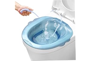 Sitz Bath Portable Over The Toilet Portable Bidet with Flusher Anti-Overflow Large-Capacity Bidet Attachment for Hemorrhoids 