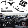 BOLTRY for Toyota Camry LE SE XLE XSE 2018-2020 ABS Full Set of Car Interiors Instrument Panel Decorative Center Console Moulding Trim Air Outlet Automotive Steering Wheel Cover Accessories 10Pcs