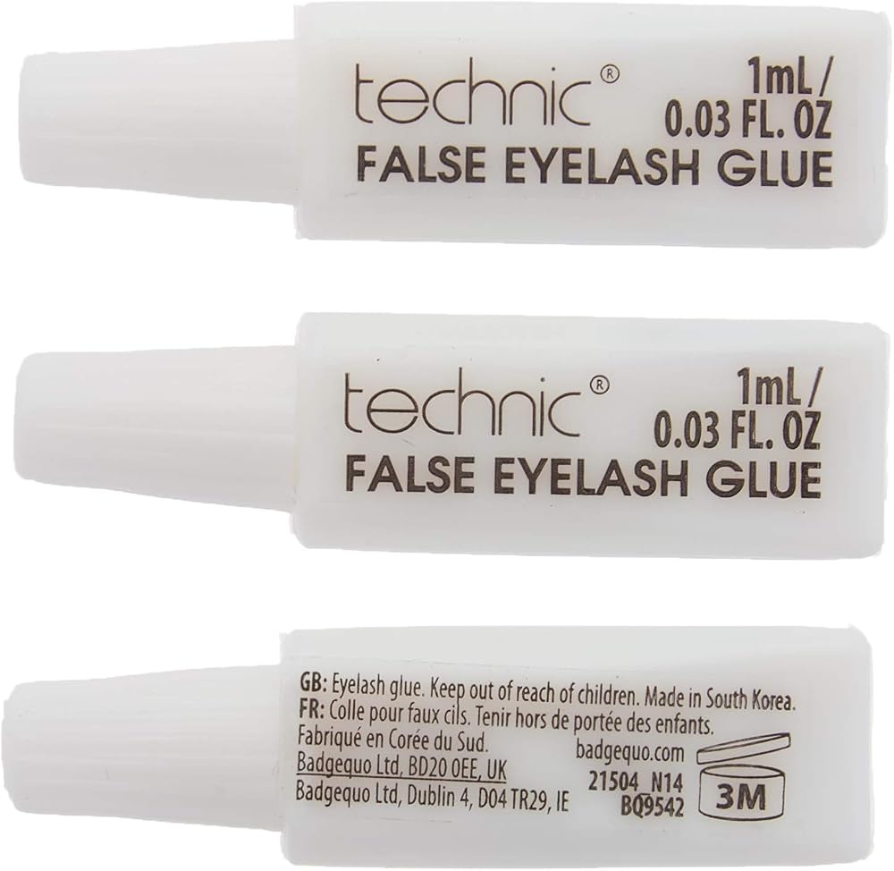Technic Eyelash Glue 1ml Pack of 3 - Long Lasting False Lash Adhesive