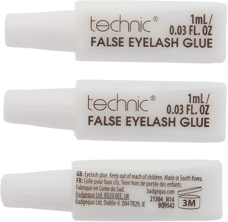 Technic Eyelash Glue 1ml Pack of 3 - Long Lasting False Lash Adhesive