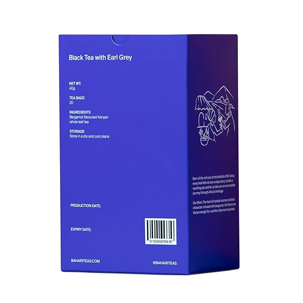 BAHARI TEAS -KENYAN GROWN EARL GREY BLACK TEA (20 TEA BAGS)