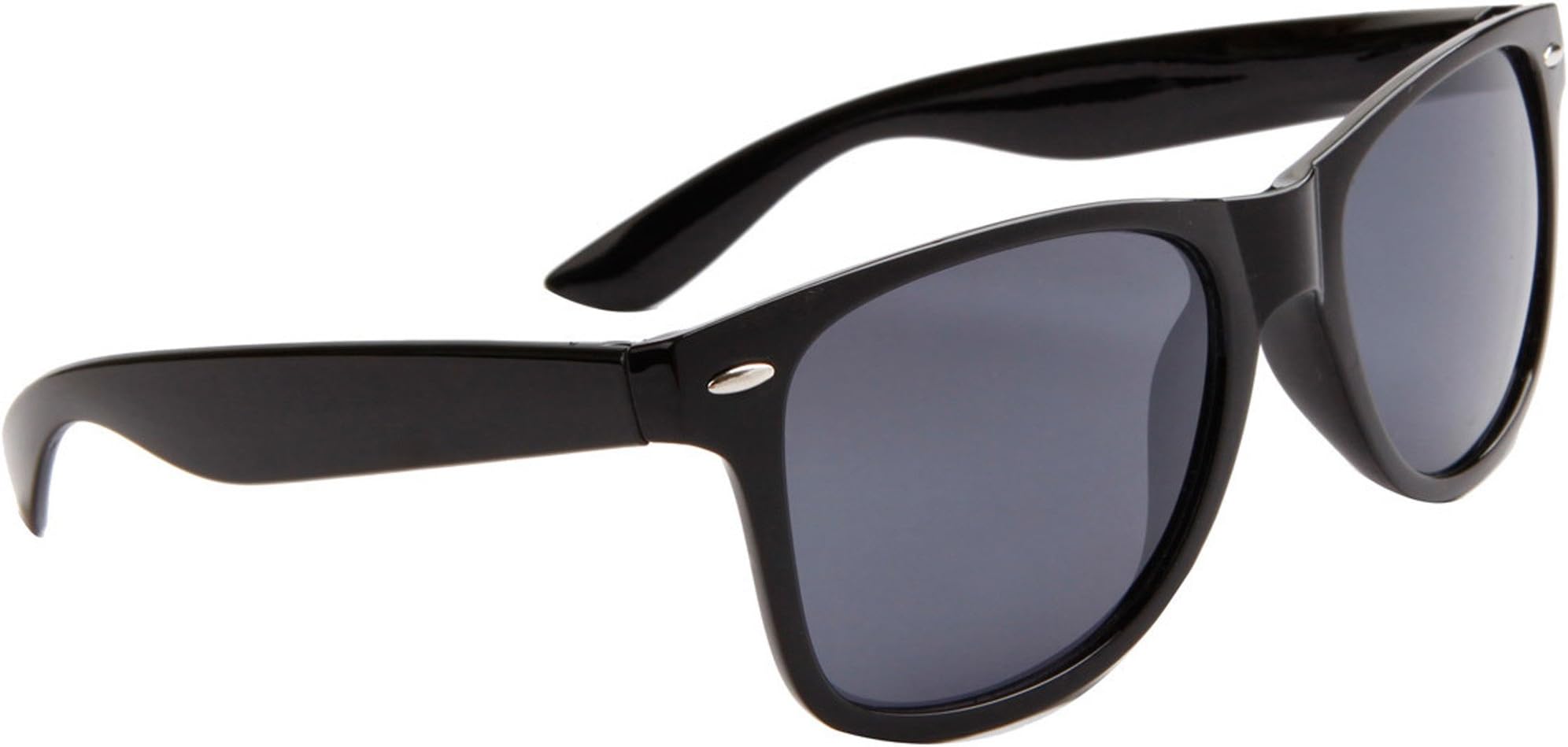 Classic Way-farer Sunglasses, Metal Spring Hinge, Black Frame, Smoke Lens 8172