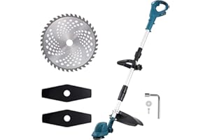 HEIMERDINGER Cordless Brushless Weed Wacker Compatible with Makita 18V Battery - 9-Inch Grass Trimmer with 2 Types Blades, Battery-Powered Lawn Edger for Yard,Garden Care