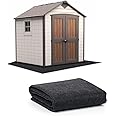 10 x 10 FT Outdoor Storage Shed Mat, Waterproof Storage Shed Flooring Mat, Anti-Slip Patio Furniture Floor Scratch Prevention Mat, Dustproof Outdoor Carport Mat