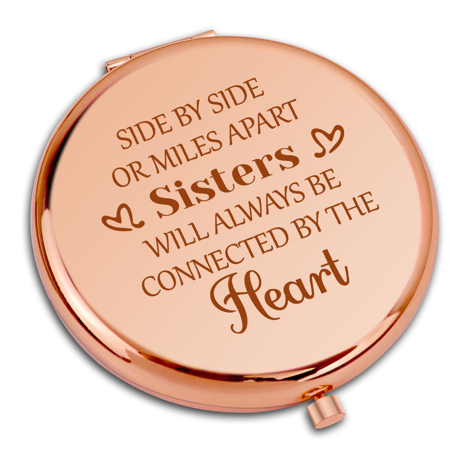 Sisters Gifts from Sister Travel Compact Pocket Makeup Mirror Friendship Gifts for Best Friends Women Long Distance Relationship Gifts for Girls Folding Makeup Mirror Retirement Graduation Gifts