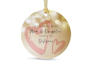 SIABERTERL Mother and Daughter Christmas Ornament 2025, A Mother and Daughter Gift for Each Other, Round Ceramic Keepsake, Best Wishes for Each Other.
