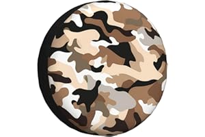 REVENEVER Spare Tire Cover for RV SUV Car Funny Brown Camouflage Print Waterproof Dustproof Tire Cover for JP Camper Travel Trailer Truck