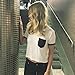 Uideazone Women Loose Crop Top Teen Girls Hipster White T-Shirt Cotton,Black,Asia M (US 2)