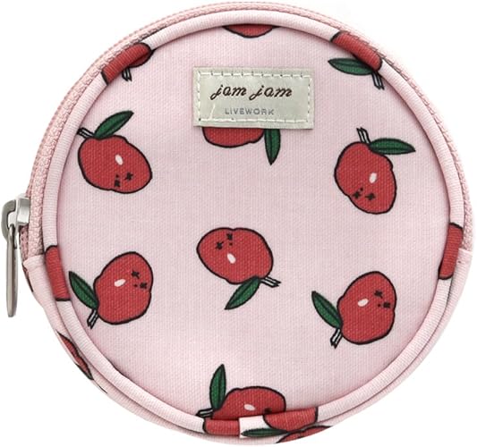 Amazon Livework Jam Jam Circle Pouch Camellia Flower ジェムジェムサークルポーチ 円型ポーチ 丸いポーチ ラウンドポーチ 小物入れ パターン かわいい カメリアフラワー ポーチ