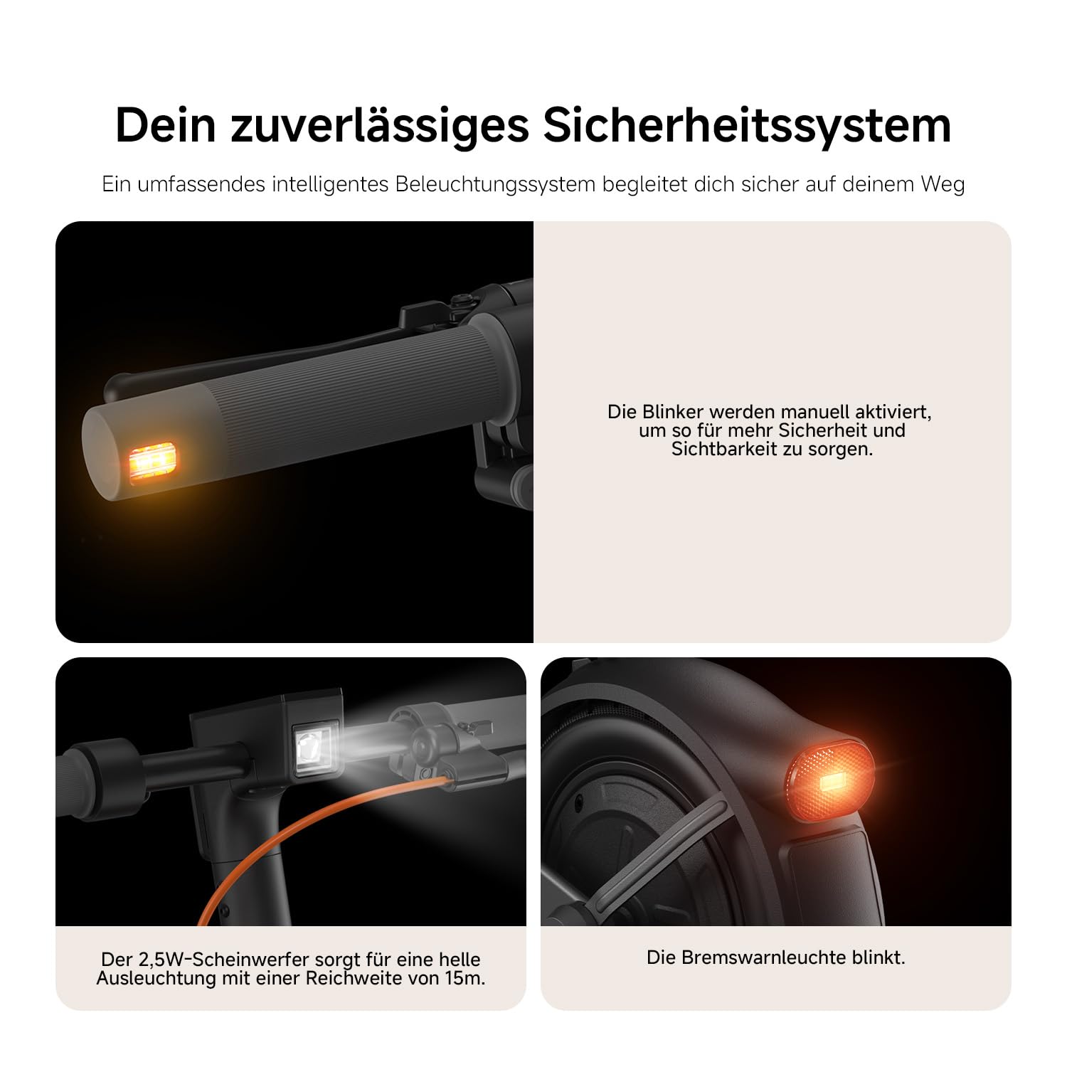 Xiaomi E-Scooter 6 Lite mit Deutscher Straßenzulassung, Dual-Federung vorn, 25 km Reichweite, 10"-Luftreifen, 500 W Spitzenleistung, Bremsen vorn Trommel & hinten E-ABS, faltbar, mit App Control 4