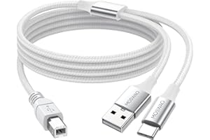 MOSWAG 6.6FT/2M USB2.0 Printer Cable Midi Cable Printer Cord USB C to MIDI Cable A Male to B Male Cord USB C Scanner