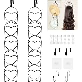 LINFIDITE 10 Pack Hat Rack for wall hat Organizer for Baseball caps Over Door Cap hat Hook Storage Holder Hanger Display Closet Wig Stand Storage w Hanging Hook Black