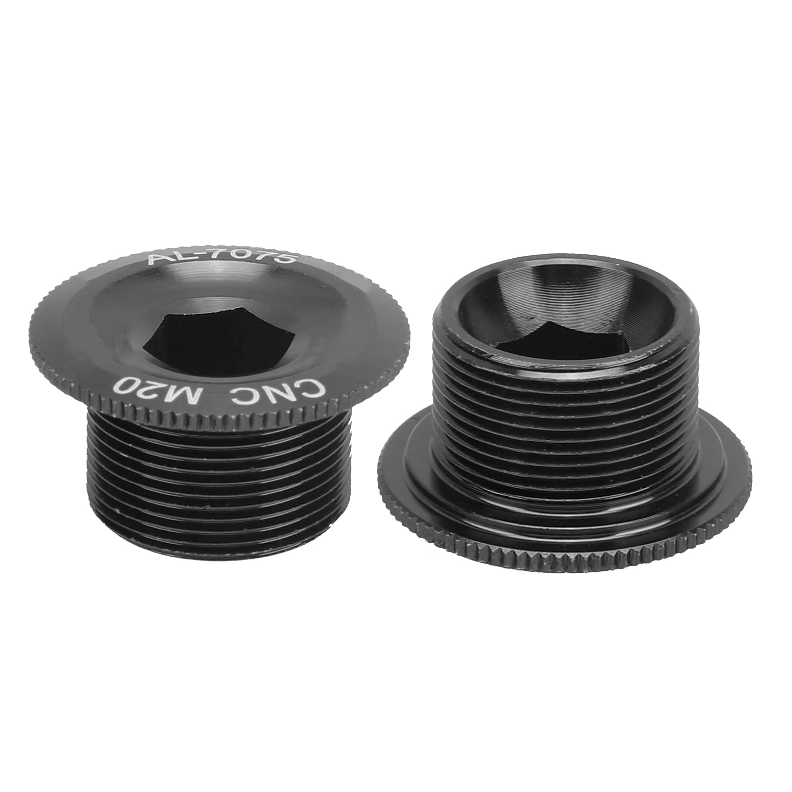 VGEBY Crank Arm Bolts, 20mm/0.8in 2Pcs Corrosion Resistance Not Easy to Deform Aluminum Alloy Mountain Bike Crank Arm Fixing Bolts (M20 black) Ride