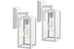 VIANIS 2 Pack Outdoor Light Fixture, White Outdoor Wall Lighting Lantern, Anti-Rust Porch Lights Outdoor, 100% Aluminum Exterior Lights for House, Patio, Doorway