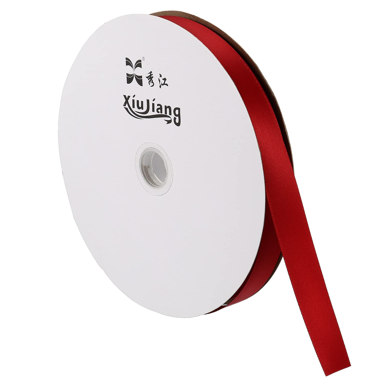 PATIKIL 0.79 Inch Wide 100 Yards Satin Ribbon, Solid Crafts Roll for Party Home DIY Wrapping Decoration Ruby Red