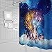 Feierman Dream Colorful Castle Shower Curtain Decor Fairy Tale World Kid's Bathroom Curtain Decor Machine Washable Waterproof Fabric Bathroom Decor Set with Hooks 70x70Inches